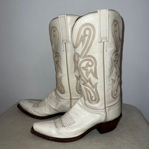 1883 by Lucchese White Leather Boots